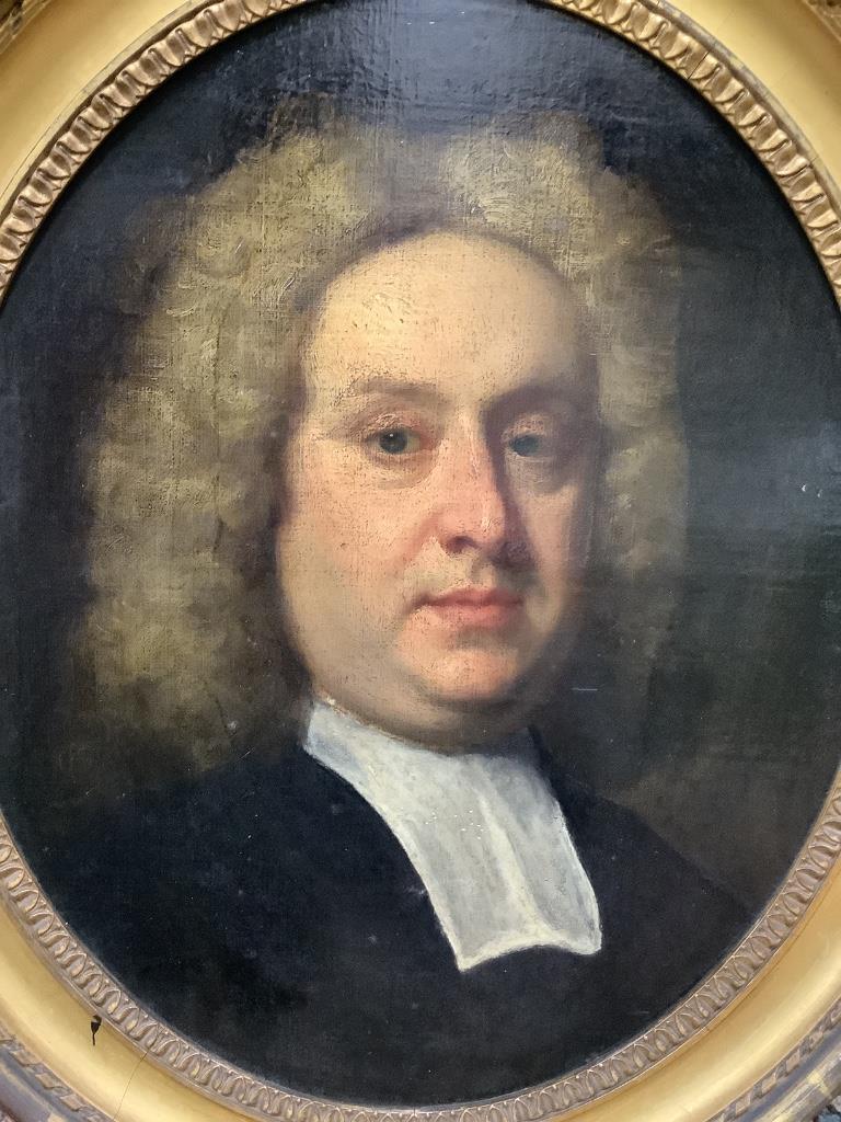 Late 18th century English School, pair of oils on canvas, Portraits of 'Pope Ismael' and a Clergyman, 50 x 40cm